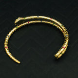 Snake Dual Layer Crystal Cubic Zirconia Multicolour 18K Gold Anti Tarnish Cuff Bracelet For Women