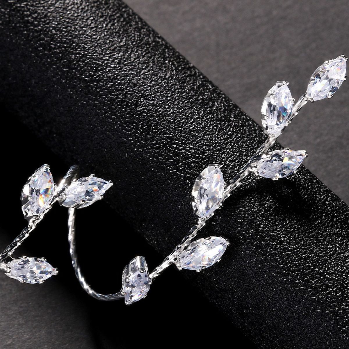 Marquise Floral Cubic Zirconia Knuckle Bracelet Ring For Women