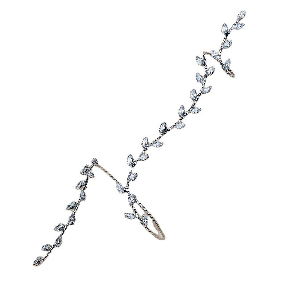 Marquise Floral Cubic Zirconia Knuckle Bracelet Ring For Women
