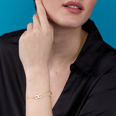 Minimal Infinity Charm Rose Silver Gold Anti Tarnish Brass Bracelet