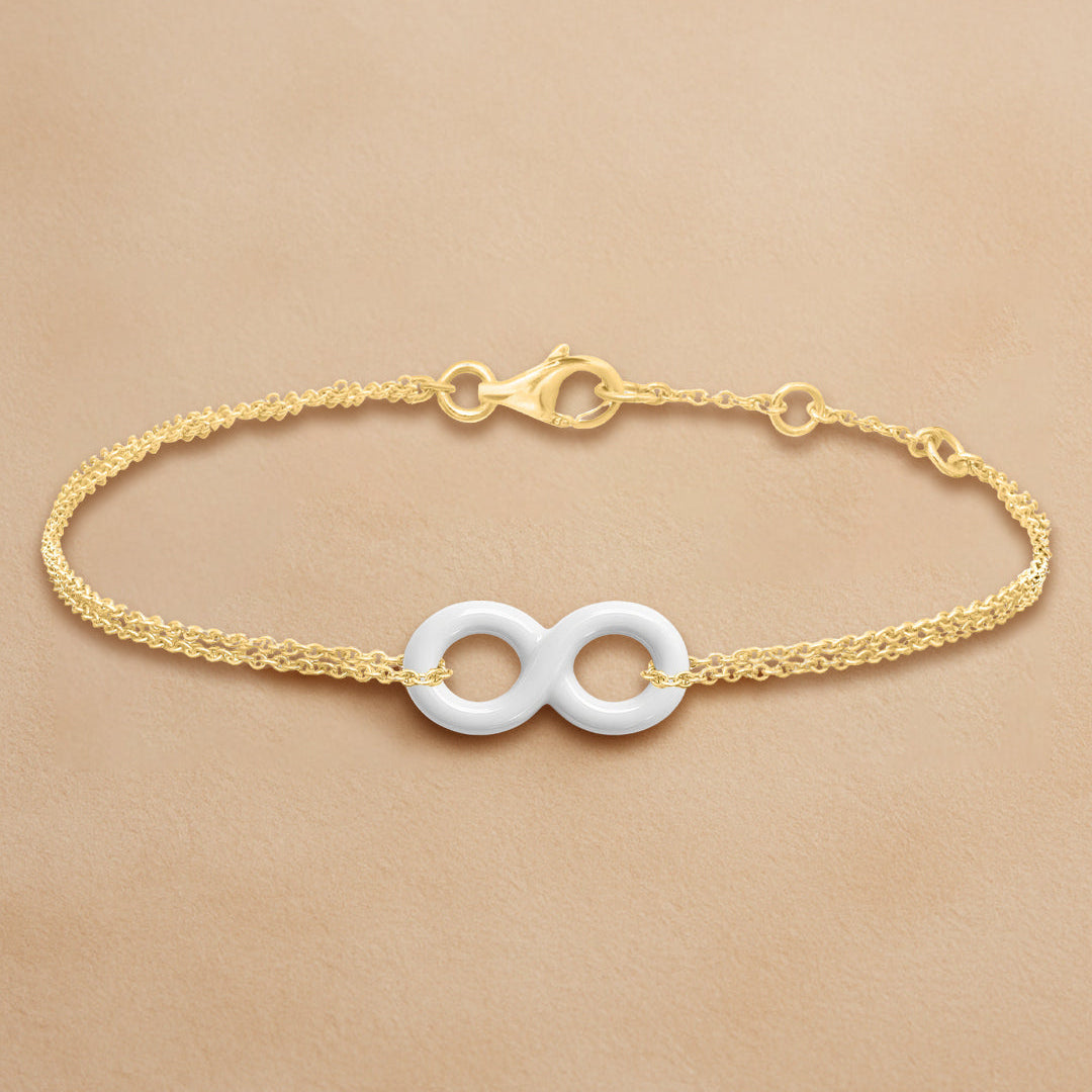 Minimal Infinity Charm Rose Silver Gold Anti Tarnish Brass Bracelet