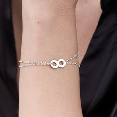 Minimal Infinity Charm Rose Silver Gold Anti Tarnish Brass Bracelet