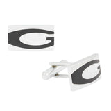 Rectangle Black Solid Cufflinks In Box