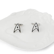 Triangle Silver Star Trek Cufflinks In Box