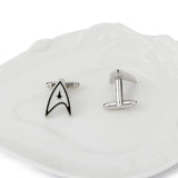 Triangle Silver Star Trek Cufflinks In Box