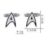 Triangle Silver Star Trek Cufflinks In Box