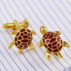 Turtle Tortoise Red Cufflinks In Box