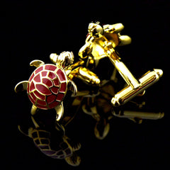 Turtle Tortoise Red Cufflinks In Box