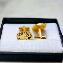 Poker Gambling Playing Cards Gold Cufflinks Box