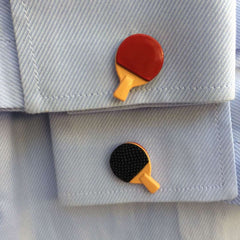 Table Tennis Bat Red Cufflinks In Box
