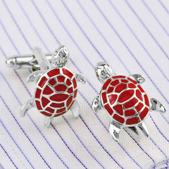Tortoise Red Cufflinks In Box