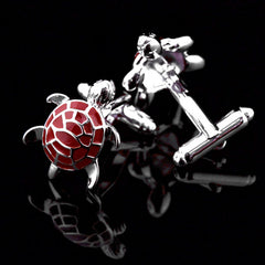 Tortoise Red Cufflinks In Box