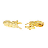 Feather Gold Cufflinks In Box