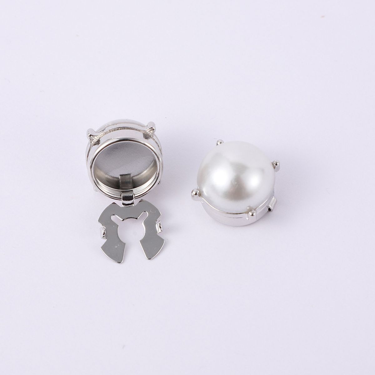 Round Pearl 18K Gold White Anti Tarnish Single Shirt Button Cover