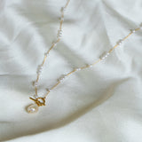 Toggle Pearl White 18K Gold Stainless Steel Anti Tarnish Necklace For Women