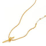 Knot White 18K Gold Brass Anti Tarnish Necklace For Women