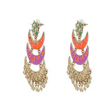 Designer Chaand Gold Plated Meenakari Dangling Earring For Women