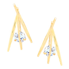 Trendy Contemporary 18K Gold Plated American Diamond Earring For Women