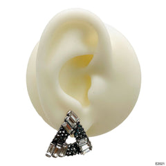Triangle Aaa Crystal American Diamond Spinal Black Stud Earring