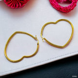 Heart Love Wire Hoop Siver 316L Stainless Steel 18K Gold Earring