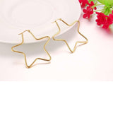 Star Flower Wire Hoop Siver 316L Stainless Steel 18K Gold Earring