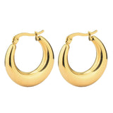 Daily Casual Stainless Steel Anti Tarnish 18K Gold Hoop Earring pair Women