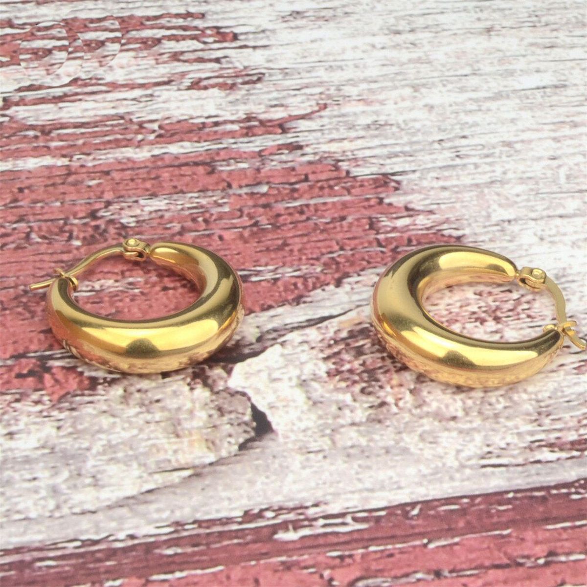 Small Diamond Hoop Earrings 1/2ct 14K Yellow Gold Huggies 000311