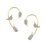 Floral Cubic Zirconia Marquise 18k Gold Copper Ear cuff Earring Women