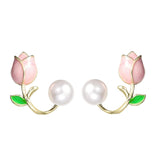 Tulip Pearl 18K Gold Ear Cuff Earring for Women