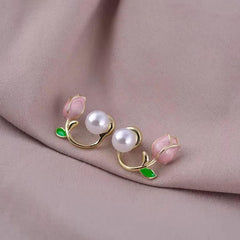 Tulip Pearl 18K Gold Ear Cuff Earring for Women