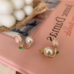 Tulip Pearl 18K Gold Ear Cuff Earring for Women