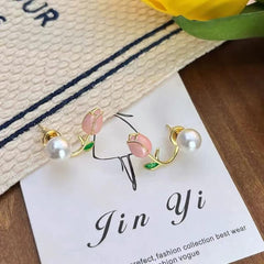 Tulip Pearl 18K Gold Ear Cuff Earring for Women