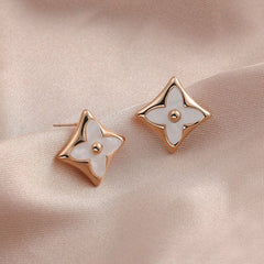 Mother of Pearl 18K Gold Stainless Steel Drop Earring for Women