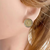 Shirt Button Silver Copper Anti Tarnish Stud Earring For Women