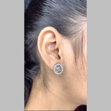 Luxury Cubic Zirconia Silver Anti Tarnish Stud Earring For Women