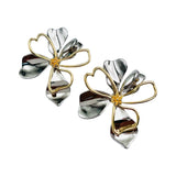 Floral Large Chunky 18K Gold 925 Silver Anti Tarnish Post Stud Earring For Women