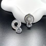 Baguette Ring Cubic Zirconia Silver Anti Tarnish Stud Earring For Women