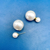 Pearl Back Closer White Pearl Copper Anti Tarnish Stud Earring For Women