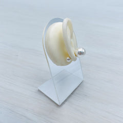 Pearl Back Closer White Pearl Copper Anti Tarnish Stud Earring For Women
