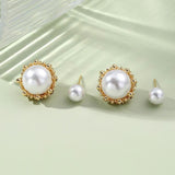 Pearl Back Closer White 18K Gold Cubic Zirconia Pearl Copper Anti Tarnish Drop Earring For Women