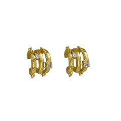 Hip Hop Spike Gold Anti Tarnish Clip-On Conch Ear Cuff Earring