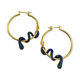 Snake 18K Gold Plated Anti Tarnish Cubic Zirconia Hoop Earring For Women
