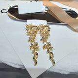 Flower Leaf Glossy 18K Gold Anti Tarnish Dangler Earring For Women
