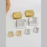 Square 18K Gold Anti Tarnish Stud Earring For Women