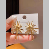 Sun Star 18K Gold Anti Tarnish Stud Earring For Women