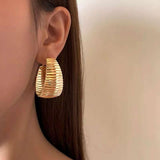 Textured Thick Silver Anti Tarnish Hoop Earring For Women