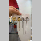 Flower Snake Chain 18K Gold Anti Tarnish Dangler Tassel Earring For Women
