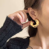 Glossy 18K Gold Anti Tarnish Hoop Earring For Women