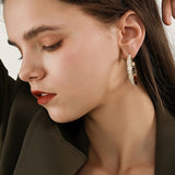 Simple Enamel Black 18K Gold Anti Tarnish Hoop Earring For Women