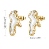 Cloud Mother Of Pearl White 18K Gold Brass Anti Tarnish Stud Earring For Women